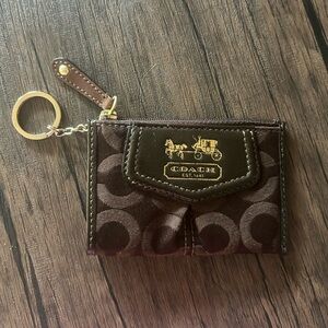 Brown Coach Wallet with Gold Detailing
